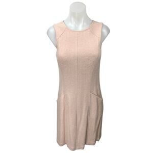 Ann Taylor Women's Pink Wool Sleeveless Pockets Knee Length Shift Tank Dress 2